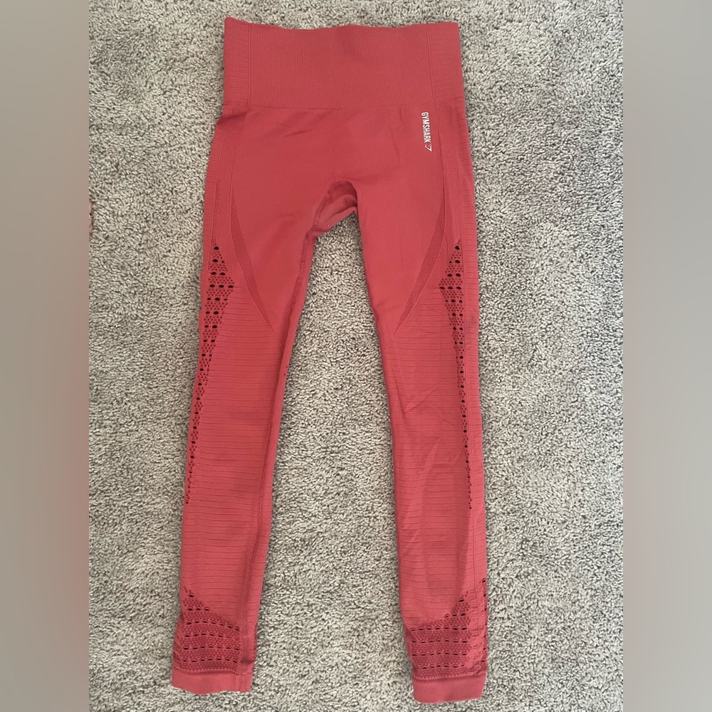 Orange Gymshark Seamless Leggings